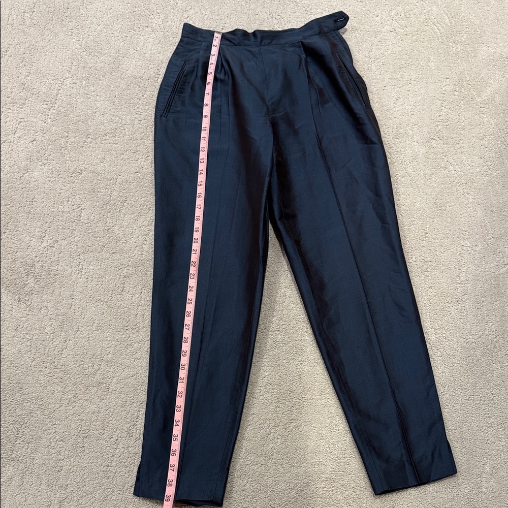 Prada Iridescent Blue Silk Dress Pants
